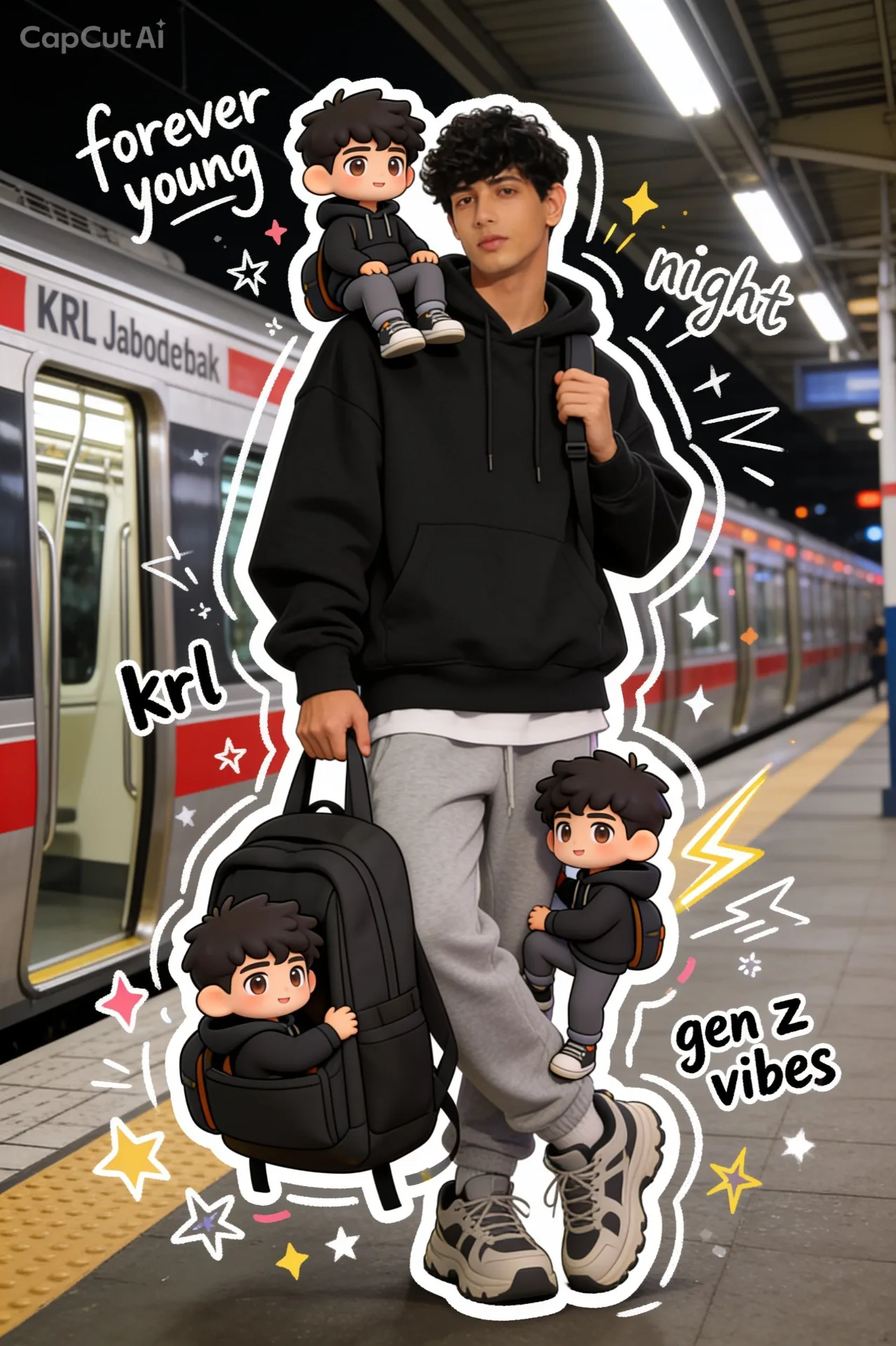 KRL station with chibi companions