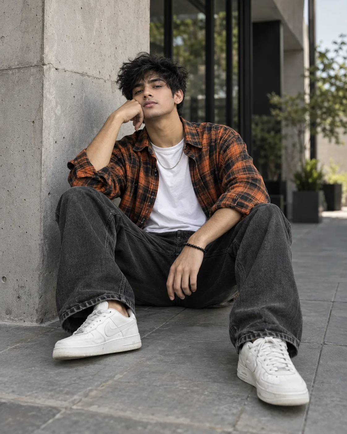 Ultra realistic cinematic full body portrait of a young man sitting in the ground