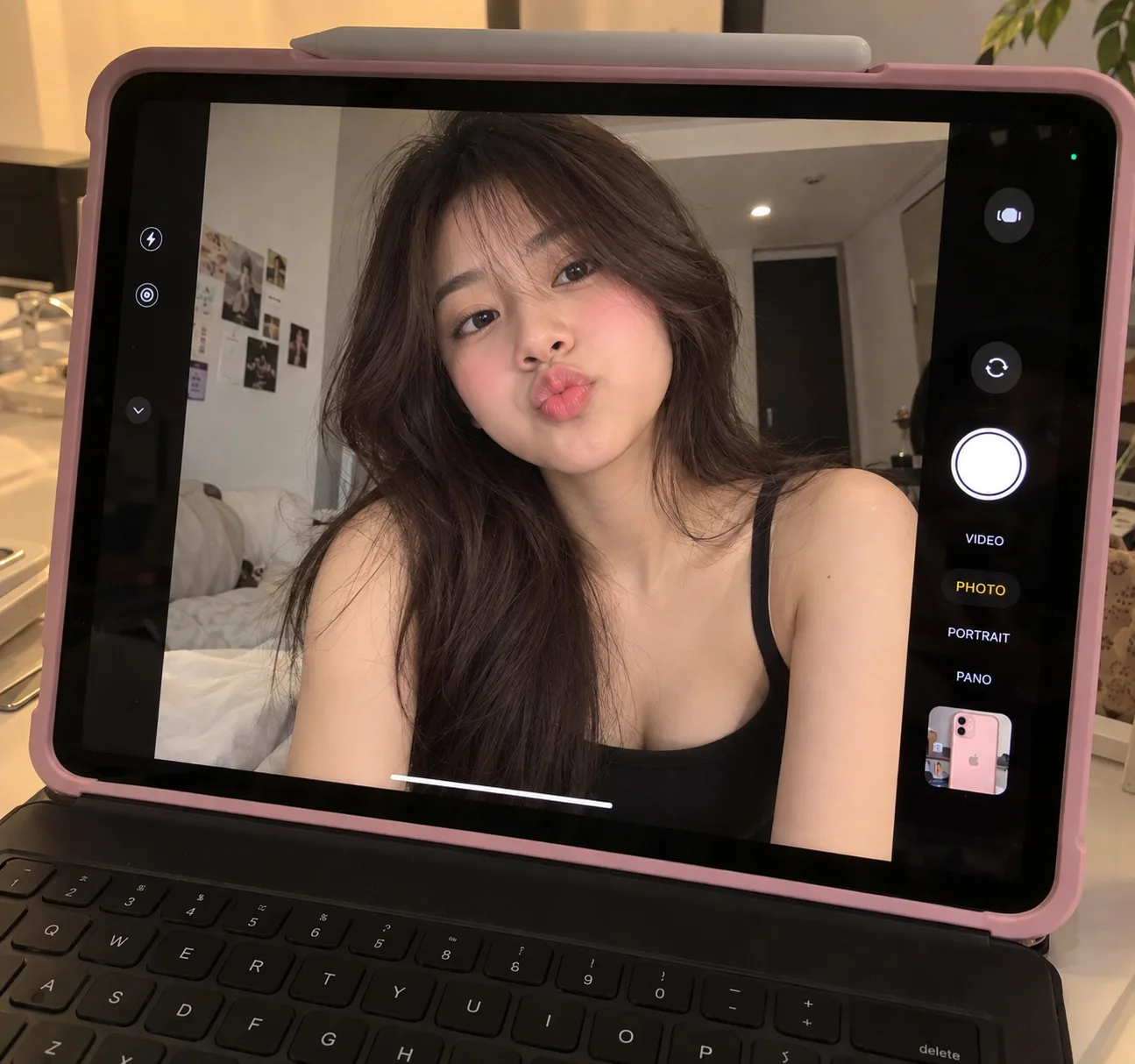 Ultra realistic cinematic selfie portrait of a young girl