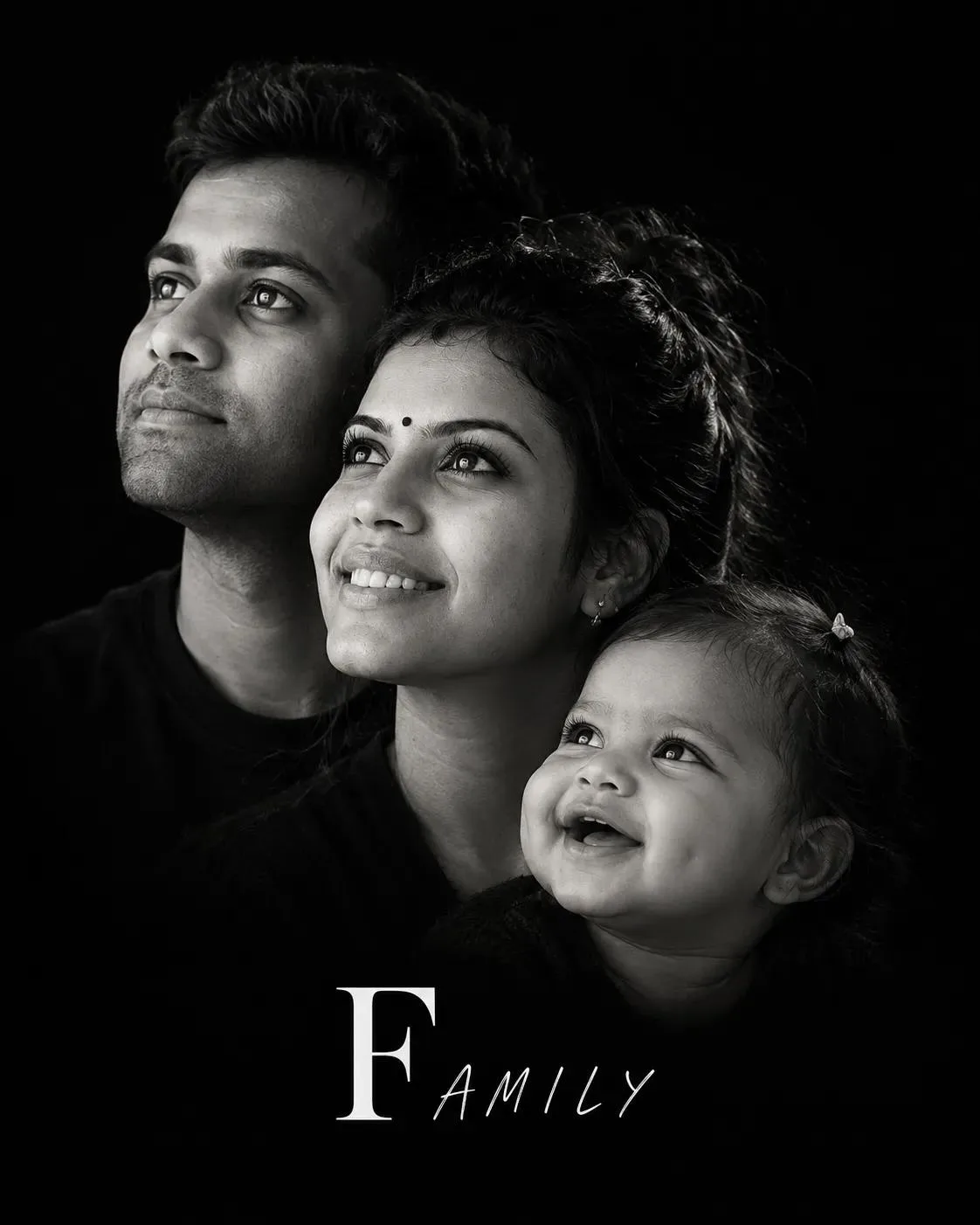 Family Black and white cinematic photography portrait