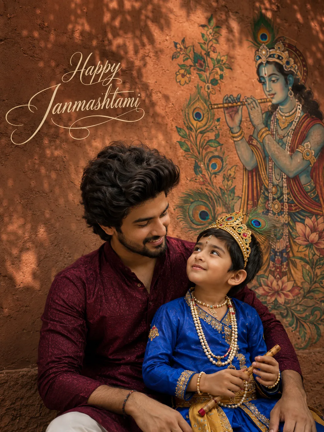 photorealistic festival portrait with krishna murali