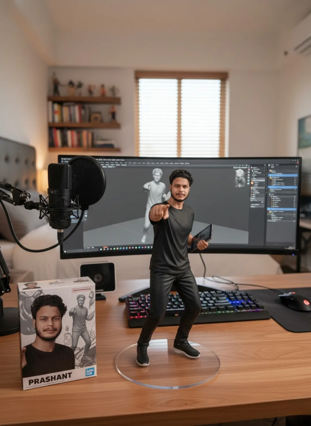 Prashant Action Figure Desk Setup