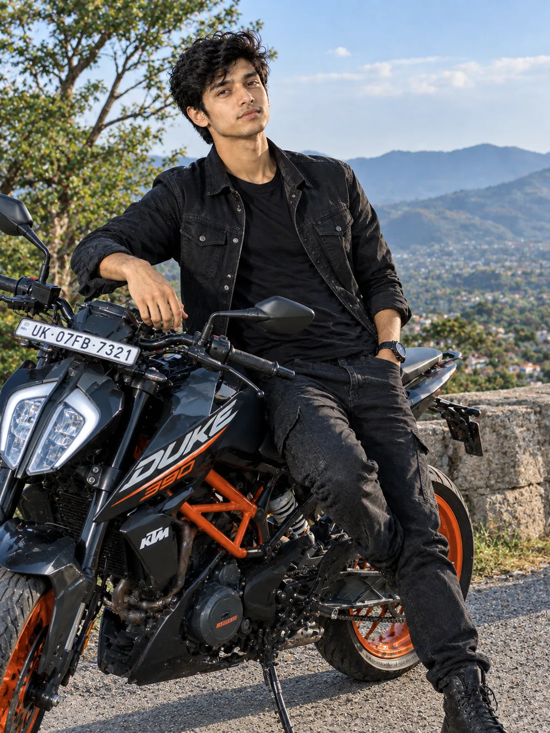 Mountain Rider — Confident KTM Duke 390 Portrait