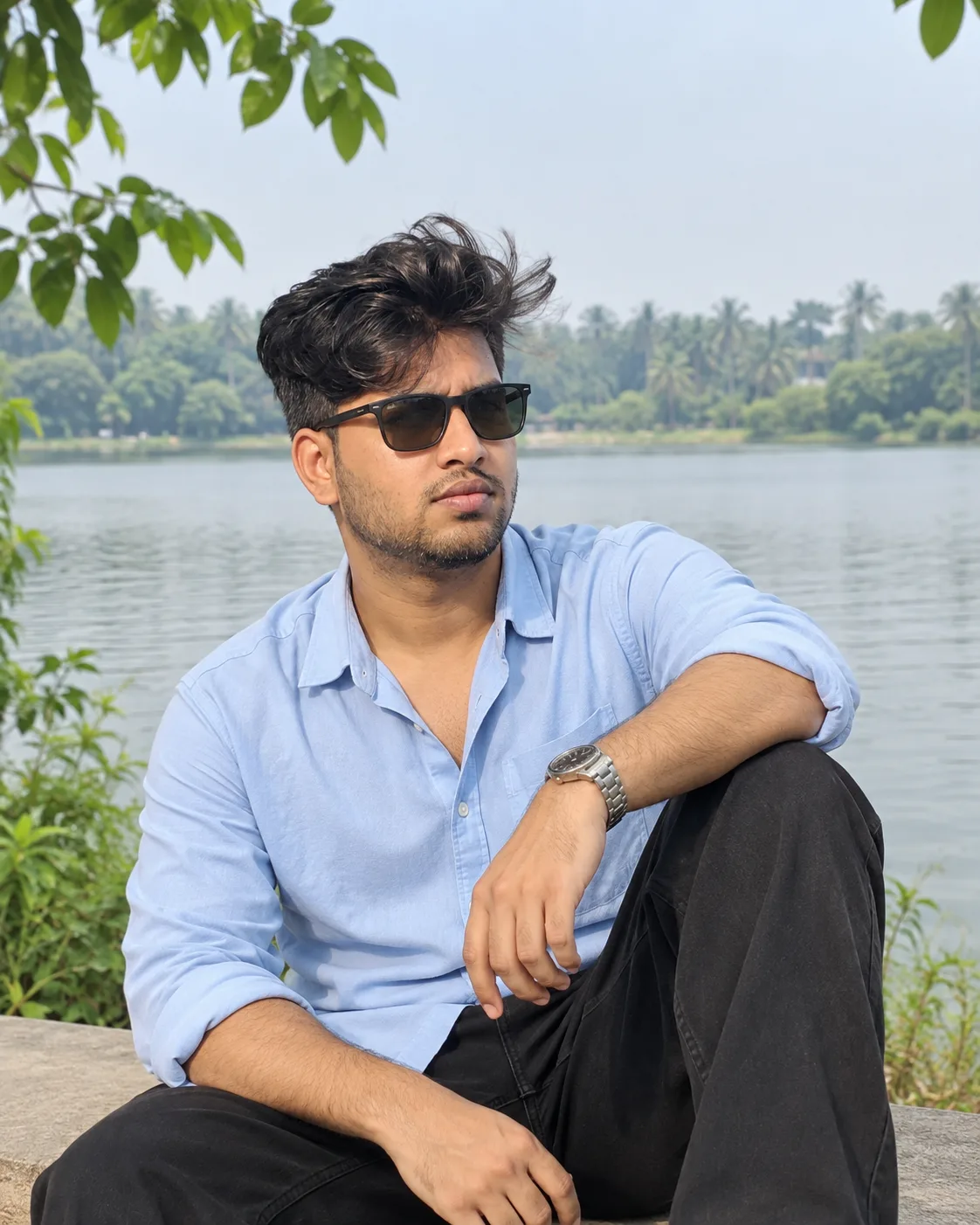 Lakeside Casual Portrait