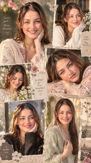 Dreamy Embroidered Portrait Collage Prompt
