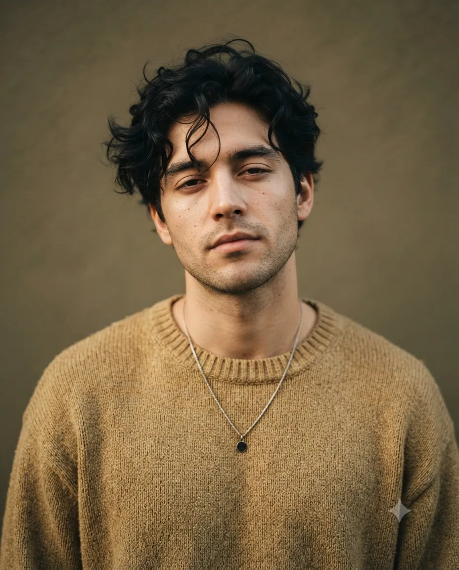 Realistic portrait of a young man