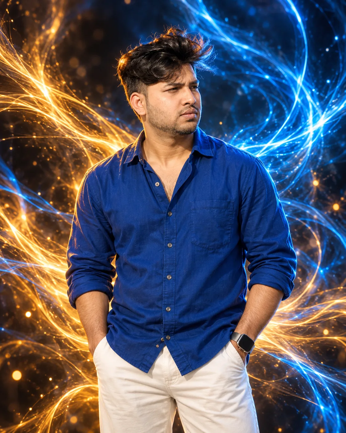 Electric Blue Aura Portrait