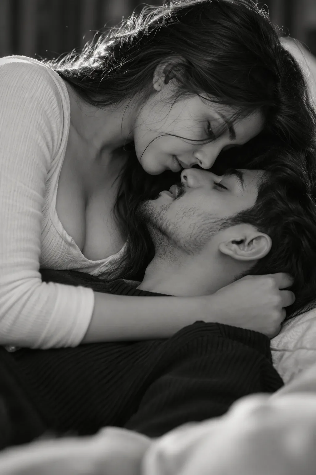 Black & White Intimate Couple Portrait