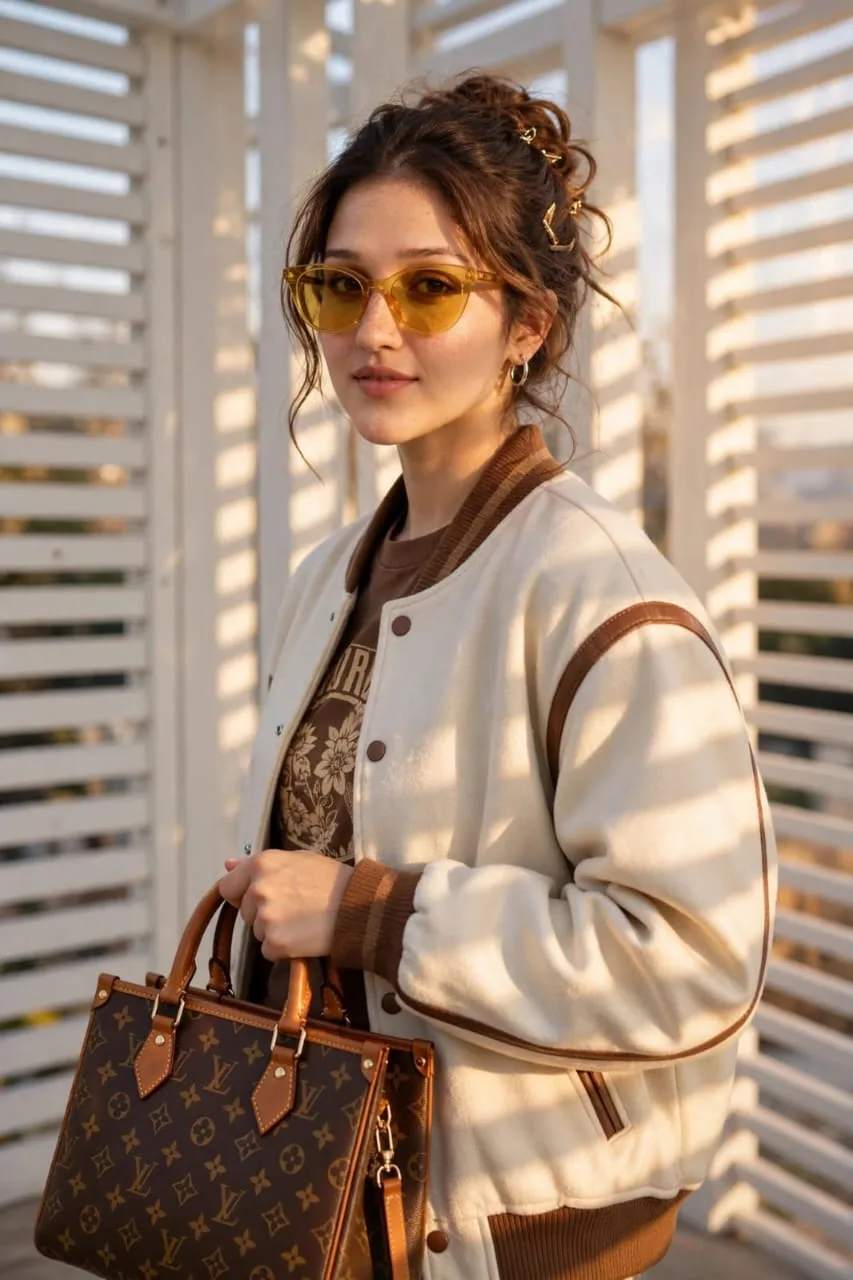 Golden Hour Luxury Balcony Fashion Portrait