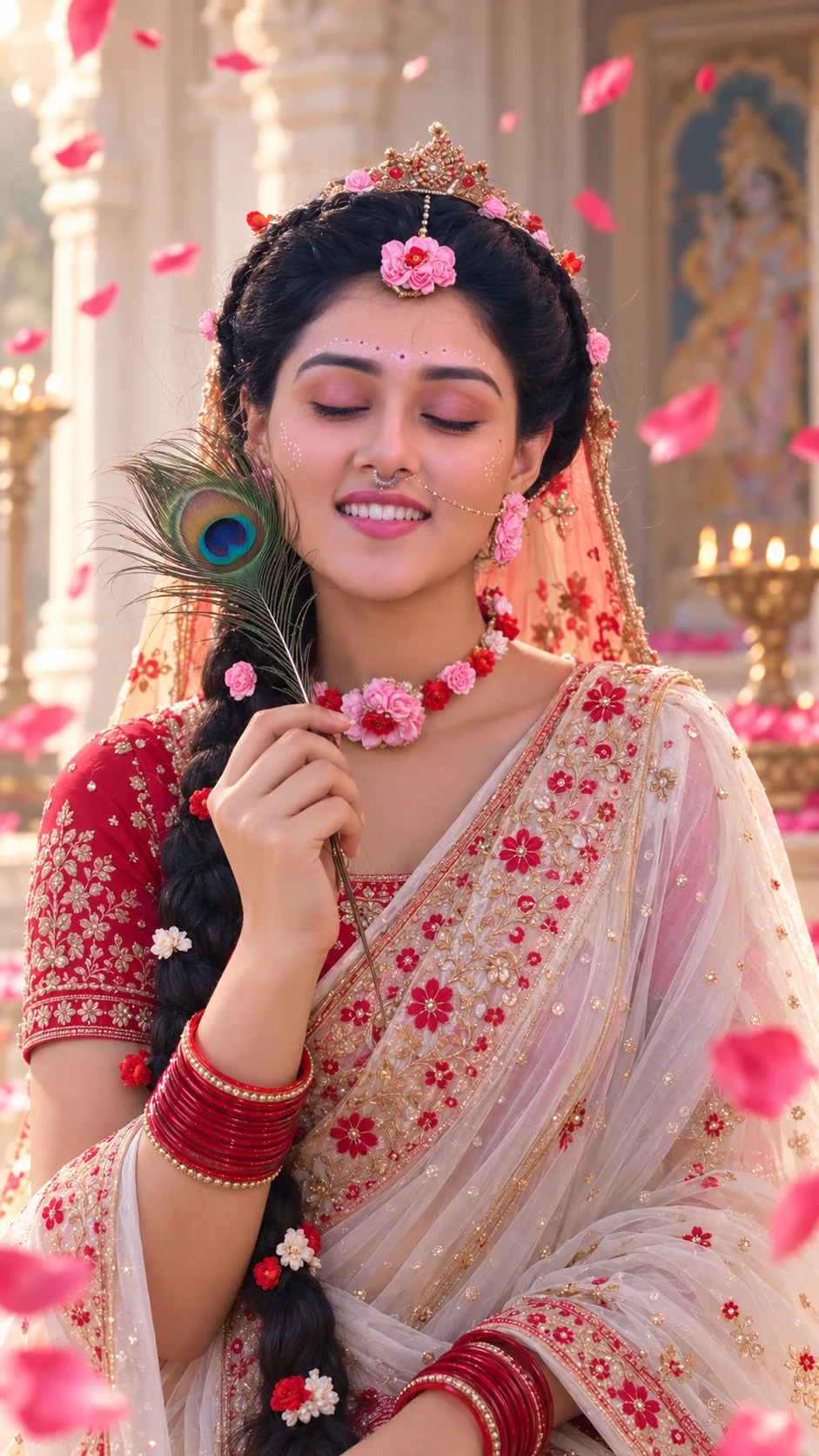 Divine Radha-Inspired Traditional Look | Dreamy Indian Portrait