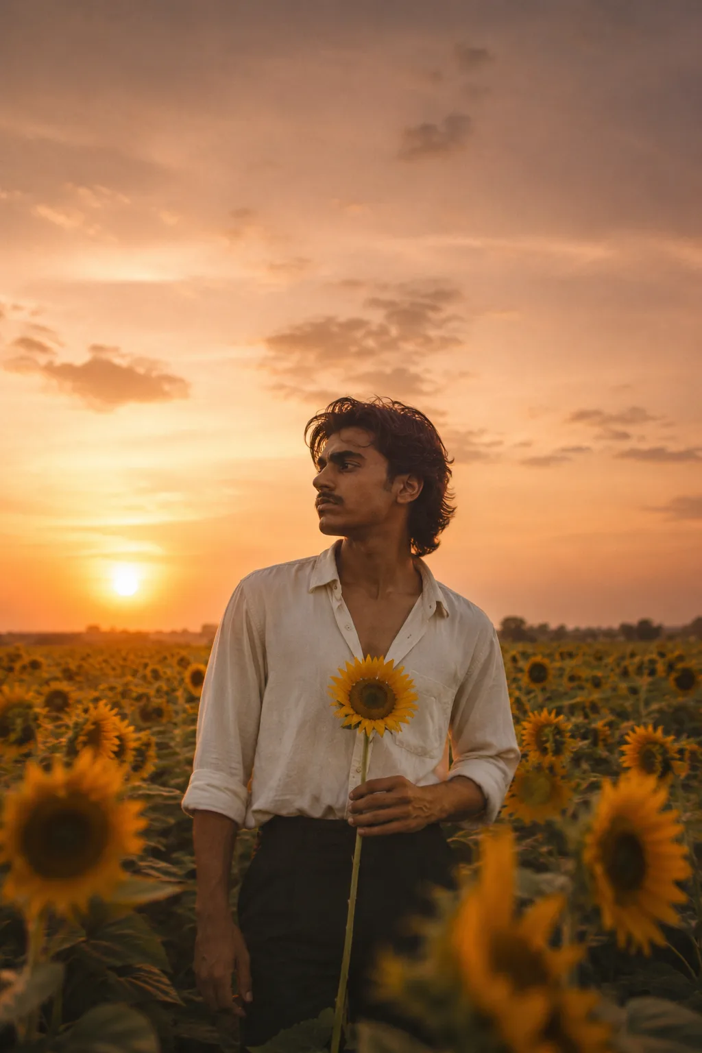 Sunflower Sunset Portrait