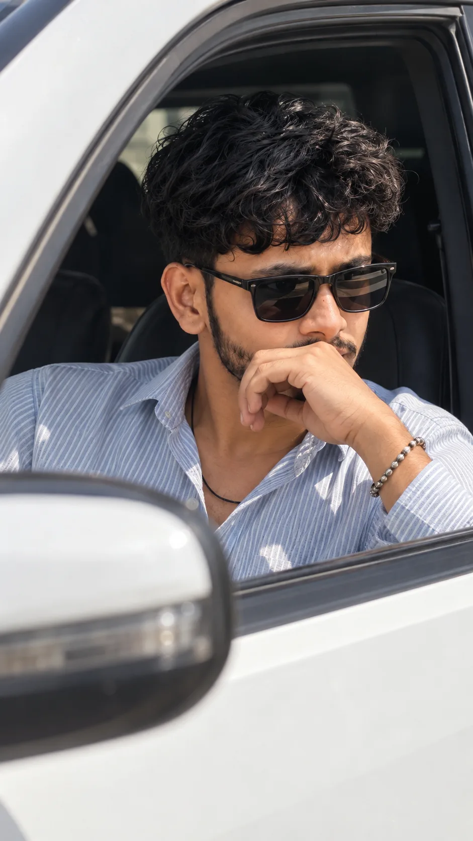 Ultra-Realistic Car Window Portrait