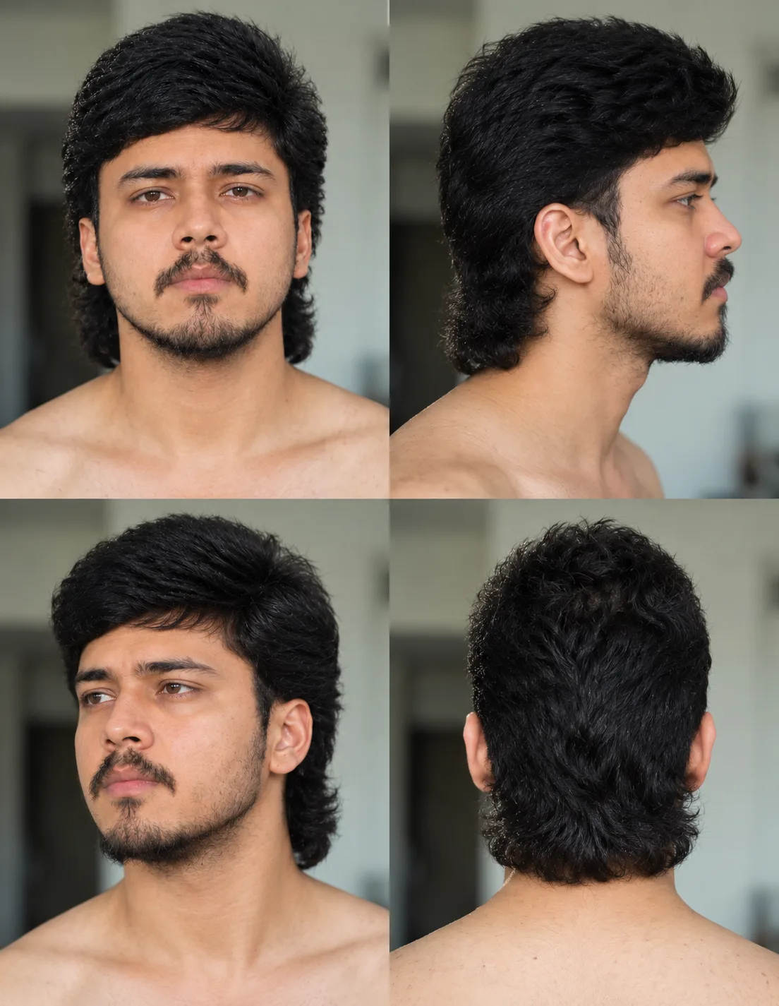 Modern Textured Mullet – 4 Angle Hairstyle Reference