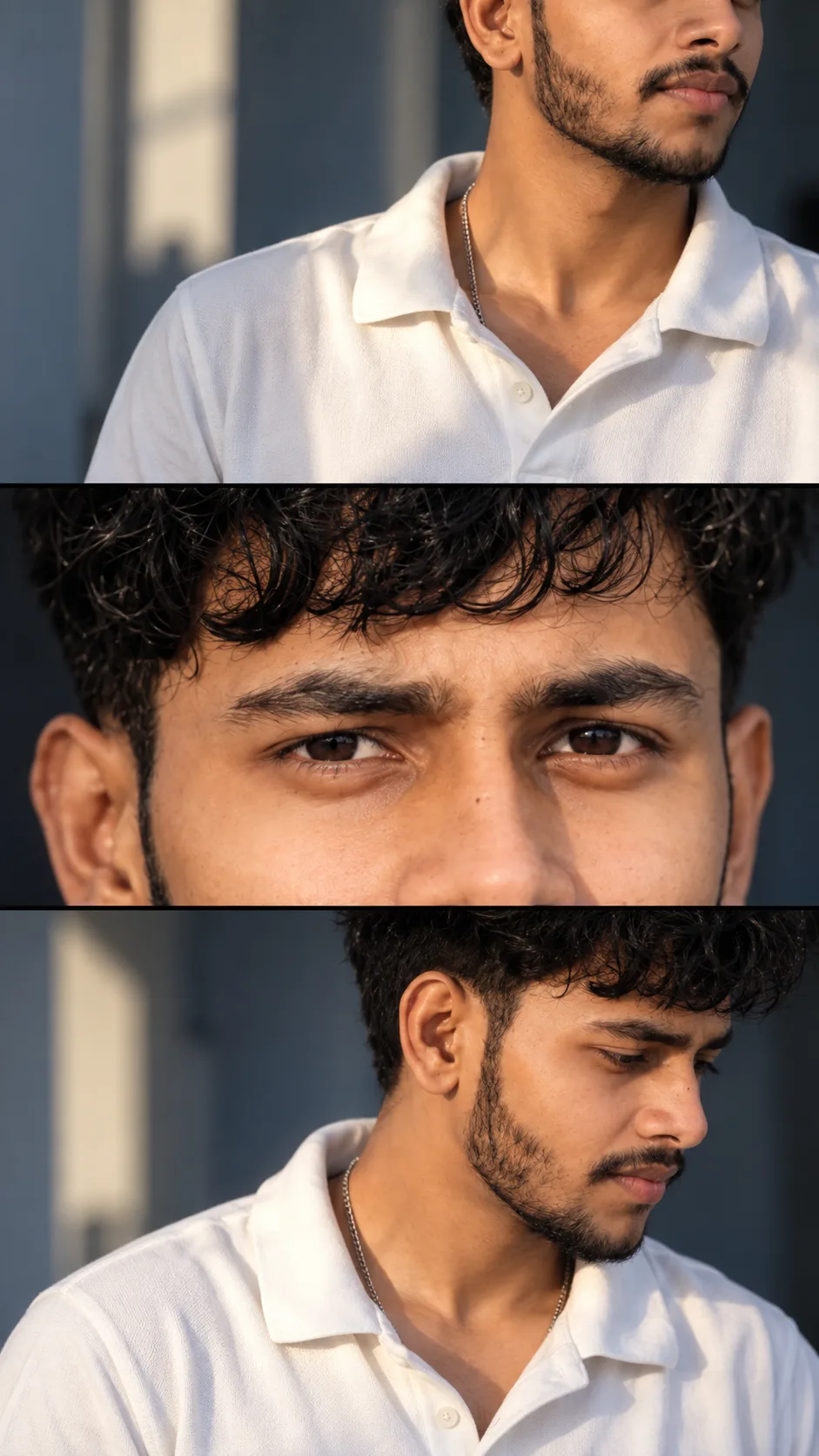 Ultra-Realistic Cinematic Triptych Portrait