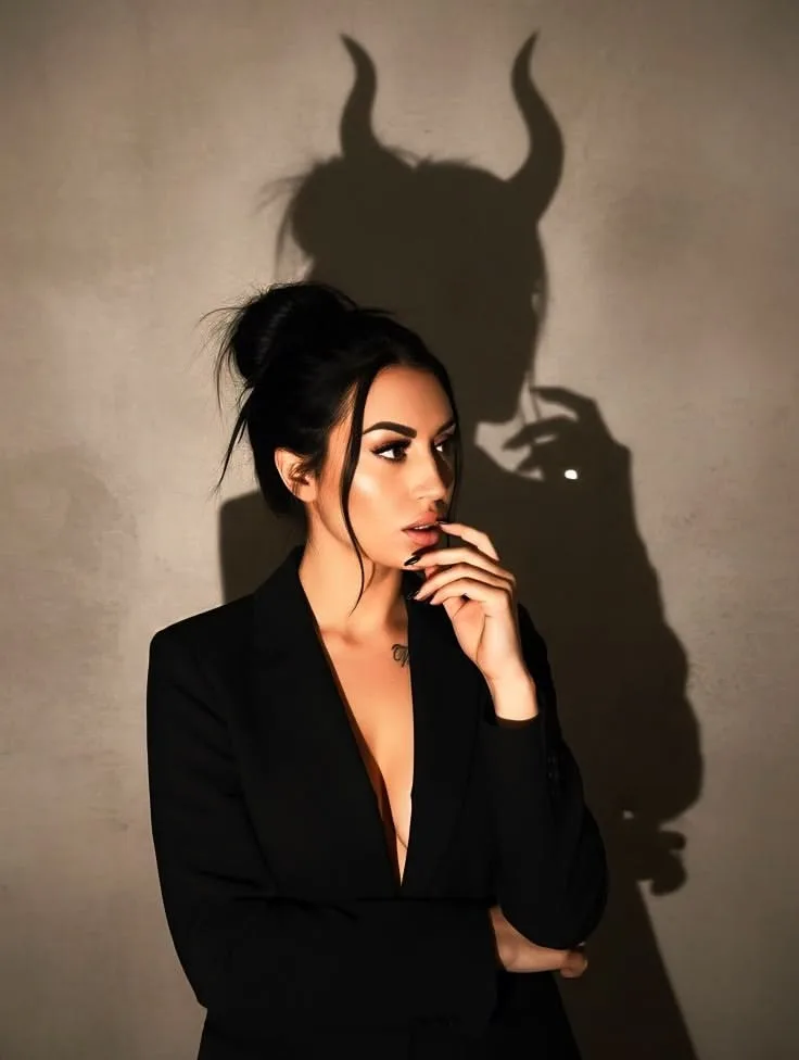 Dramatic Horn Shadow Editorial Portrait