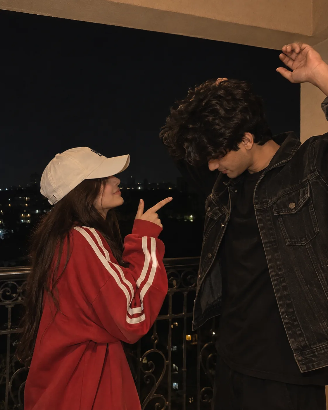 Ultra realistic cinematic portrait of a playful couple