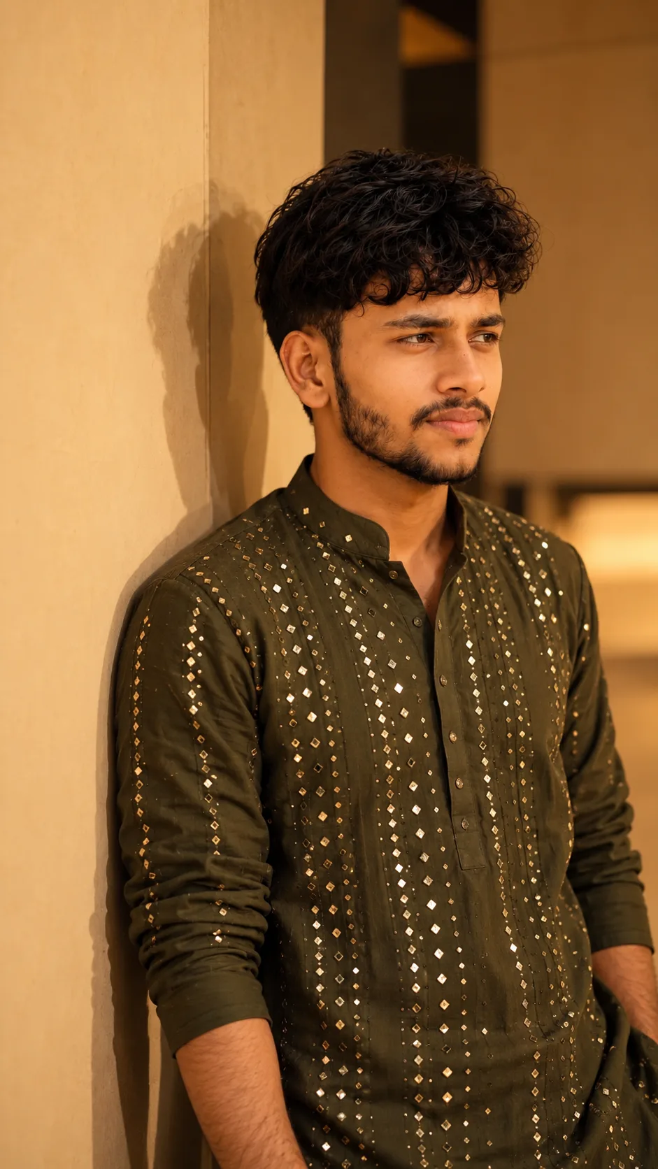 Warm Cinematic Kurta Portrait
