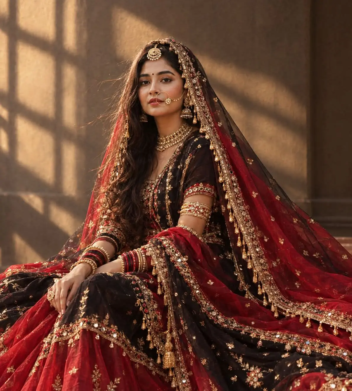 Royal Crimson Bridal Portrait