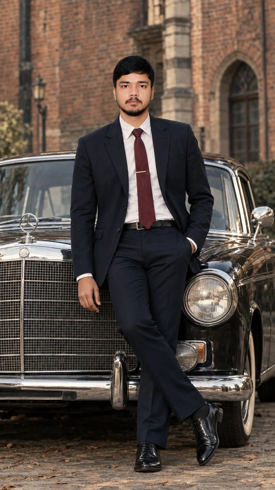 Timeless Gentleman — Luxury Vintage Car Portrait