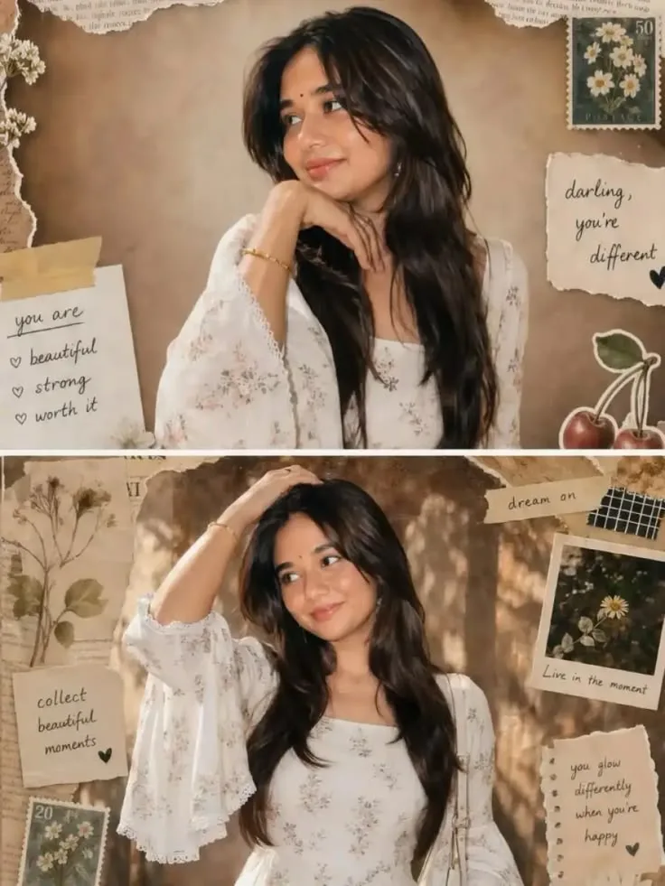 Vintage Scrapbook Aesthetic Portrait Collage