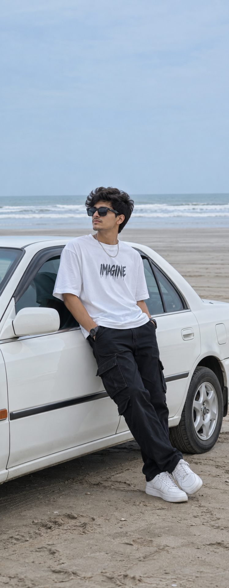 BOYS AESTHETIC SEA CAR PORTRAIT