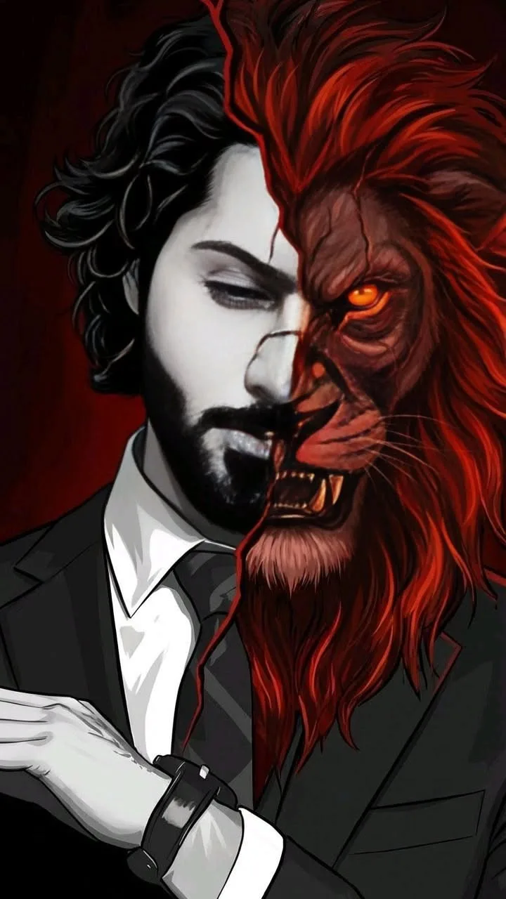 The Beast Within: Split Lion Portrait