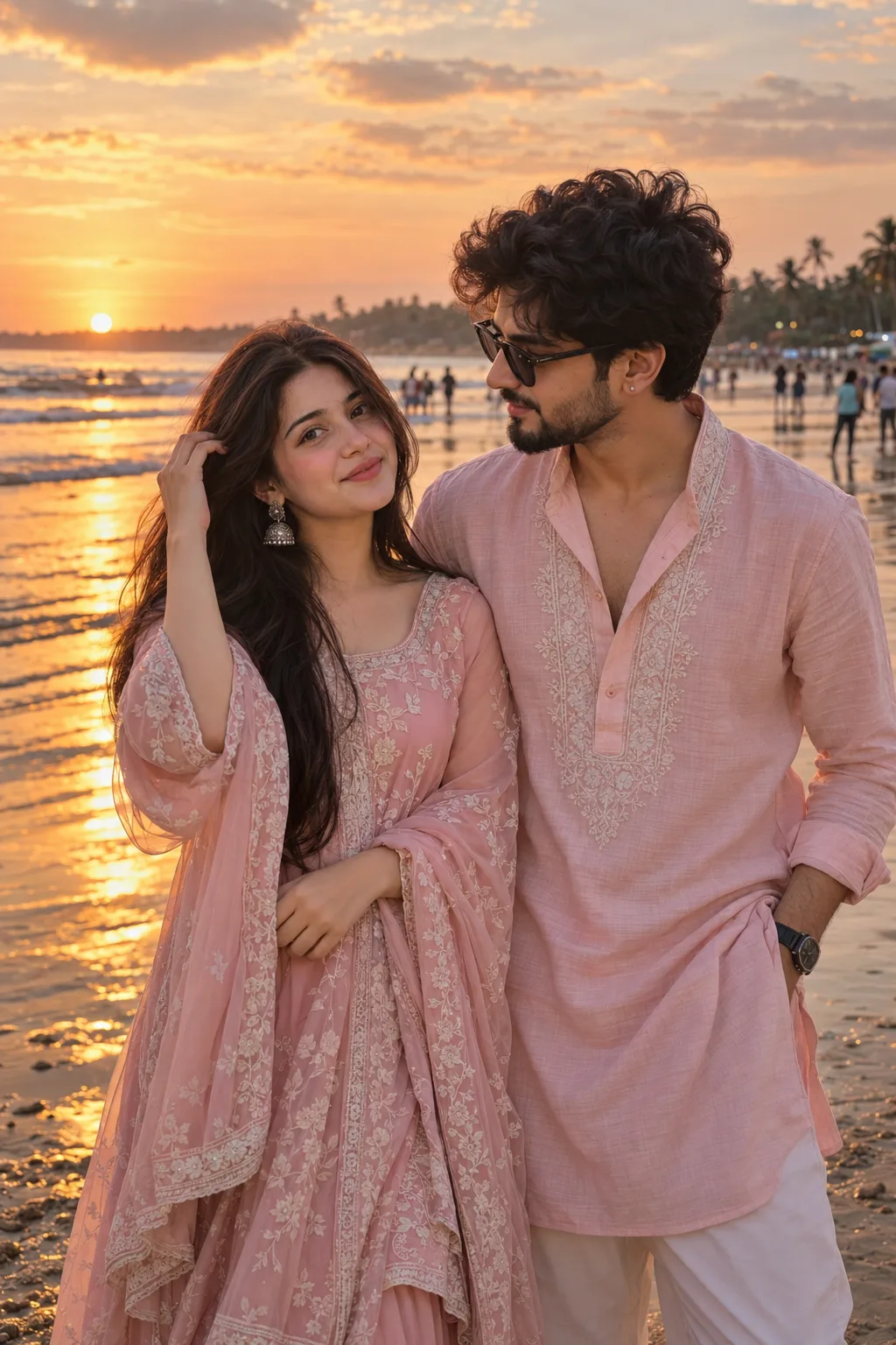 Ultra realistic candid, romantic, Natural portrait of a young couple