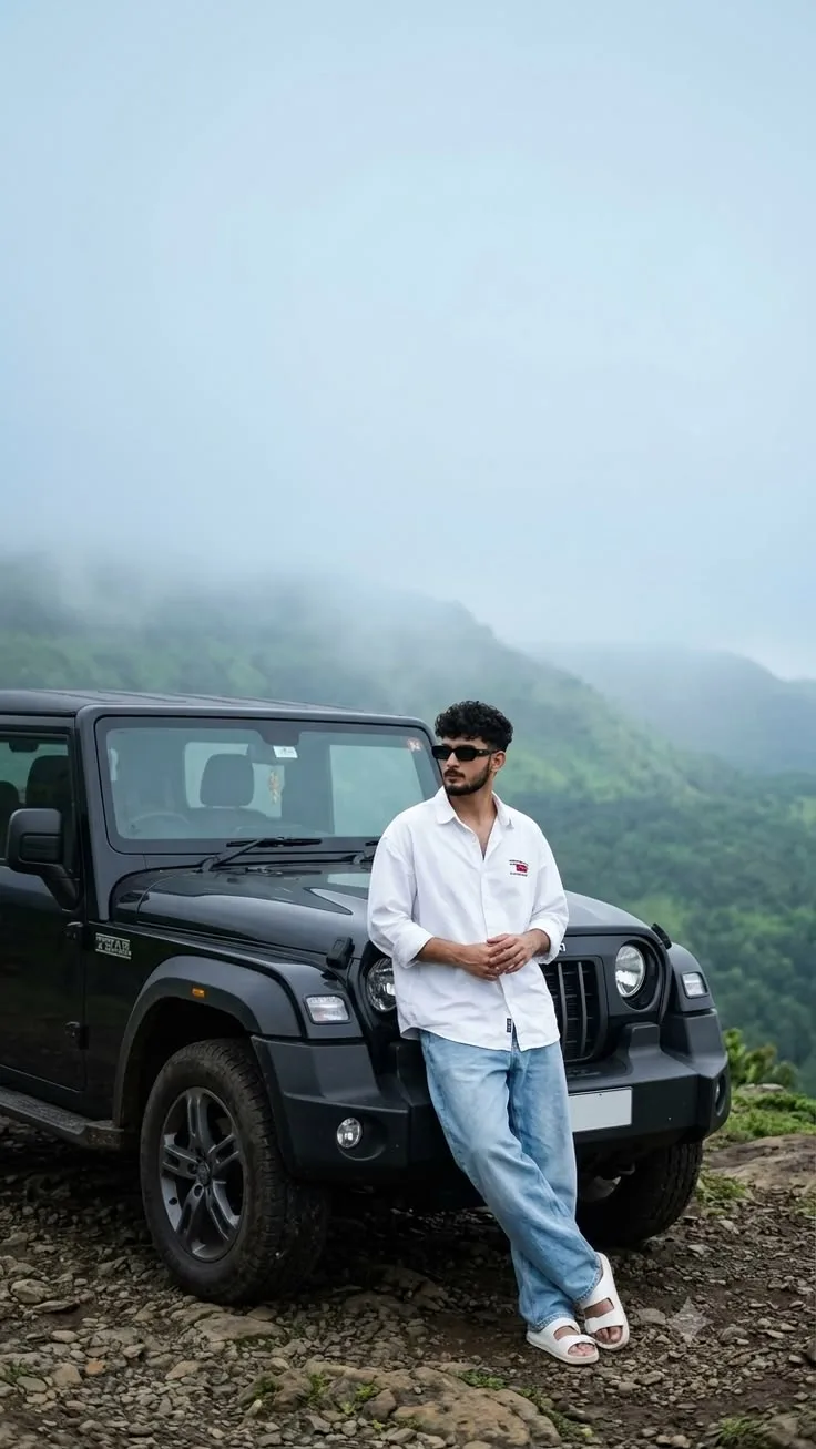 Misty Mountain Jeep Adventure Portrait