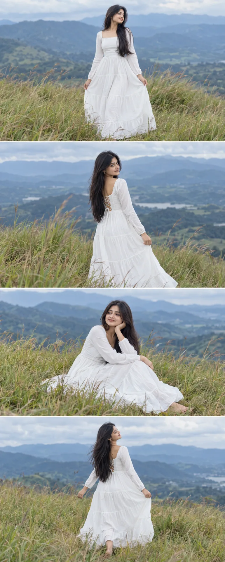 Serene White Dress 🌿 | Mountain Editorial ✨