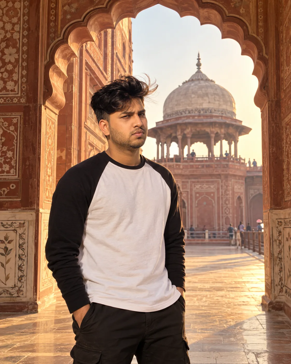 Mughal Architecture Golden Hour Portrait