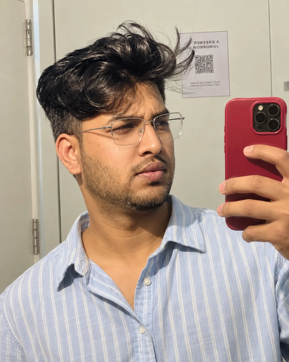 Soft Indoor Mirror Selfie Portrait