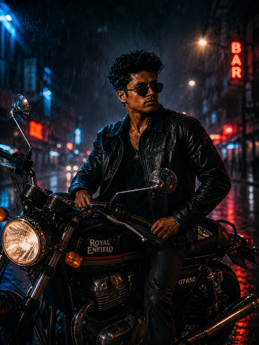 Ultra-realistic cinematic night portrait