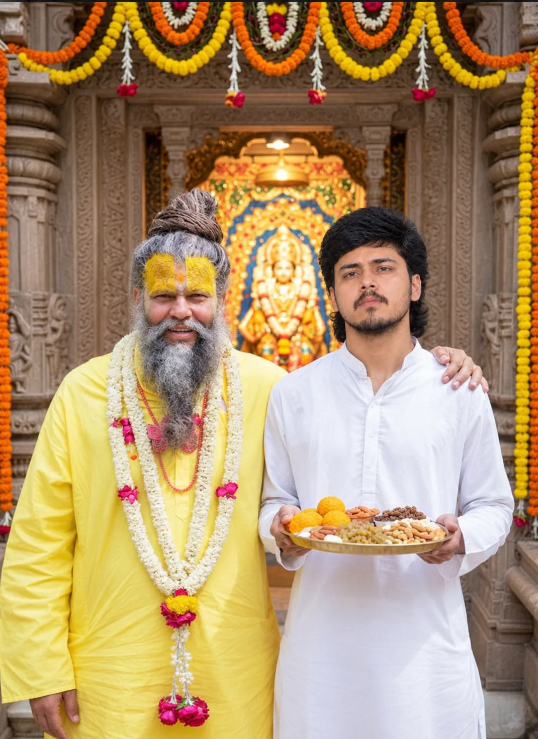 Divine Blessings at the Temple premanand maharaj