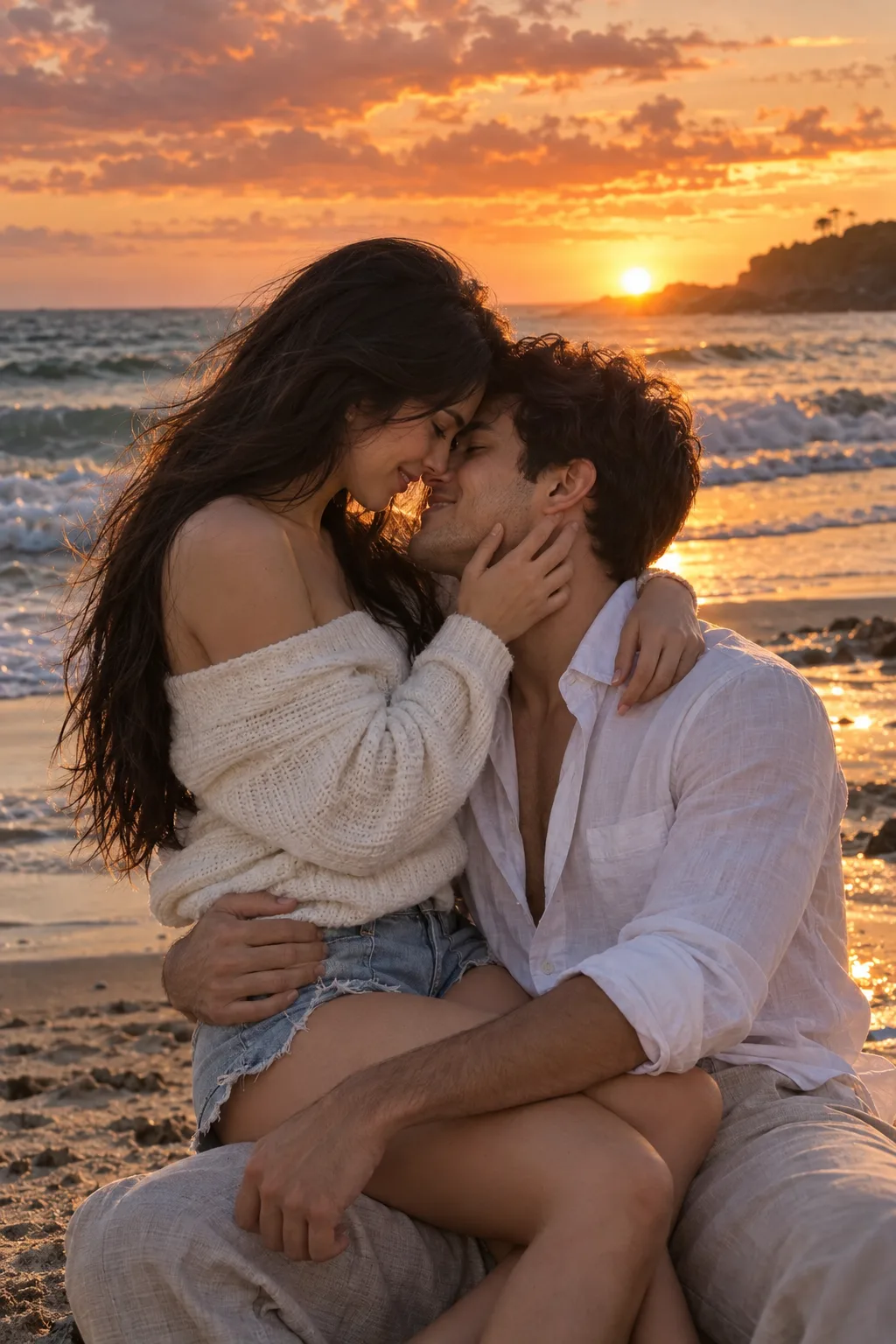 Ultra realistic romantic couple portrait