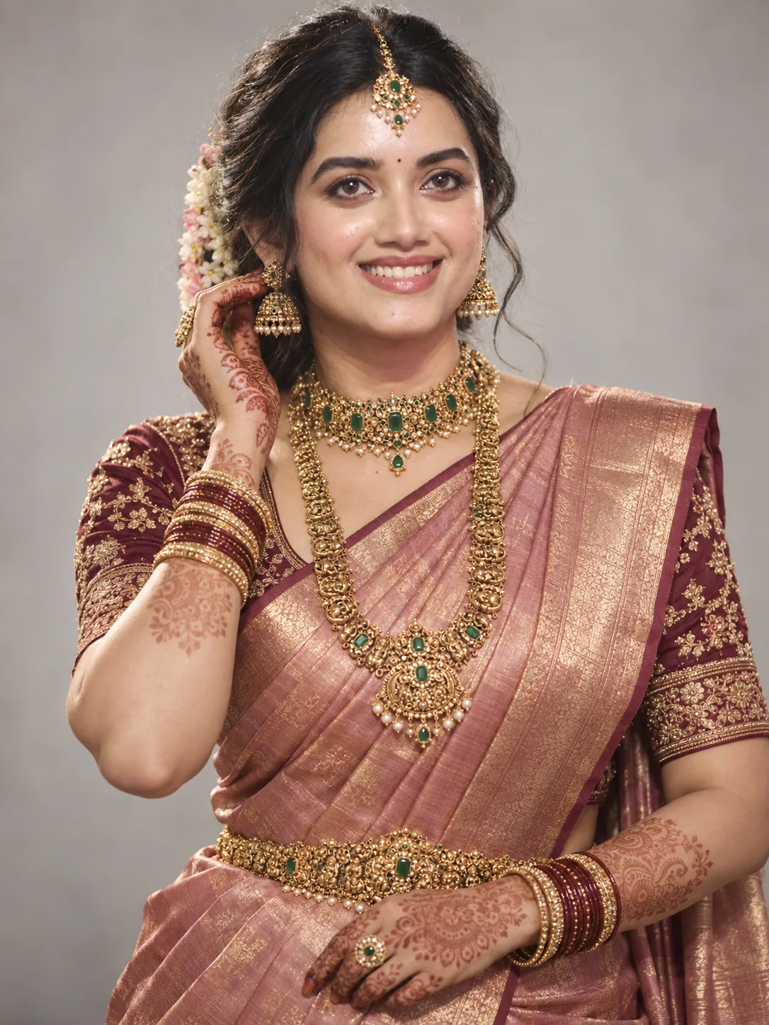 ultra-realistic indian bridal fashion portrait — identity-preserving editorial