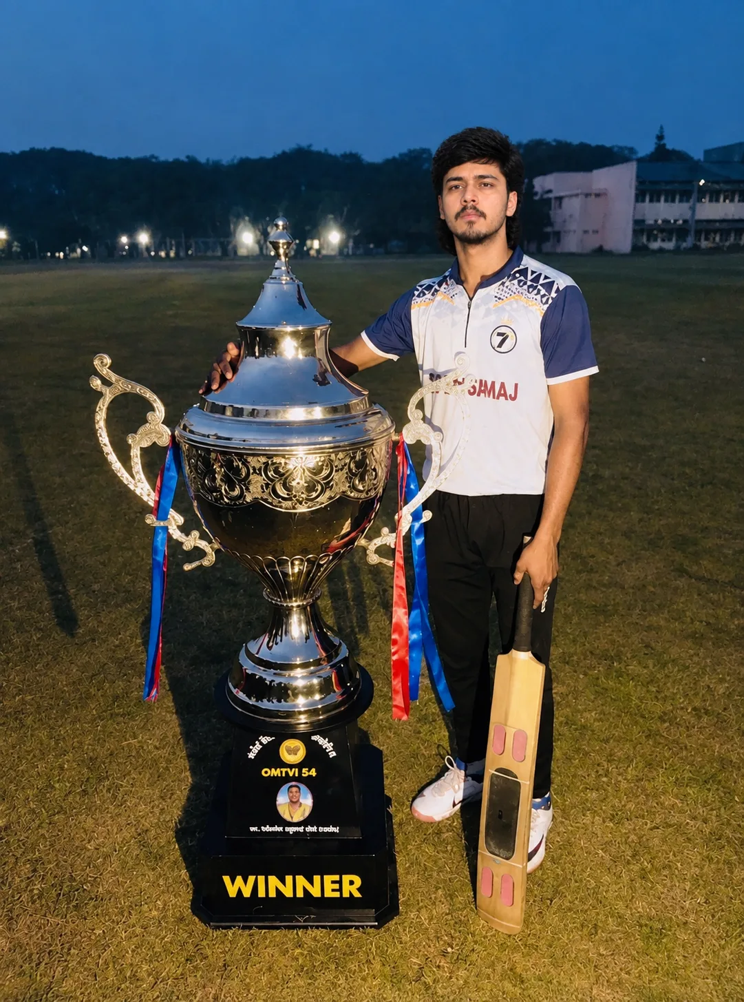 Cricket Champion with the Winning Trophy 🏆🏏