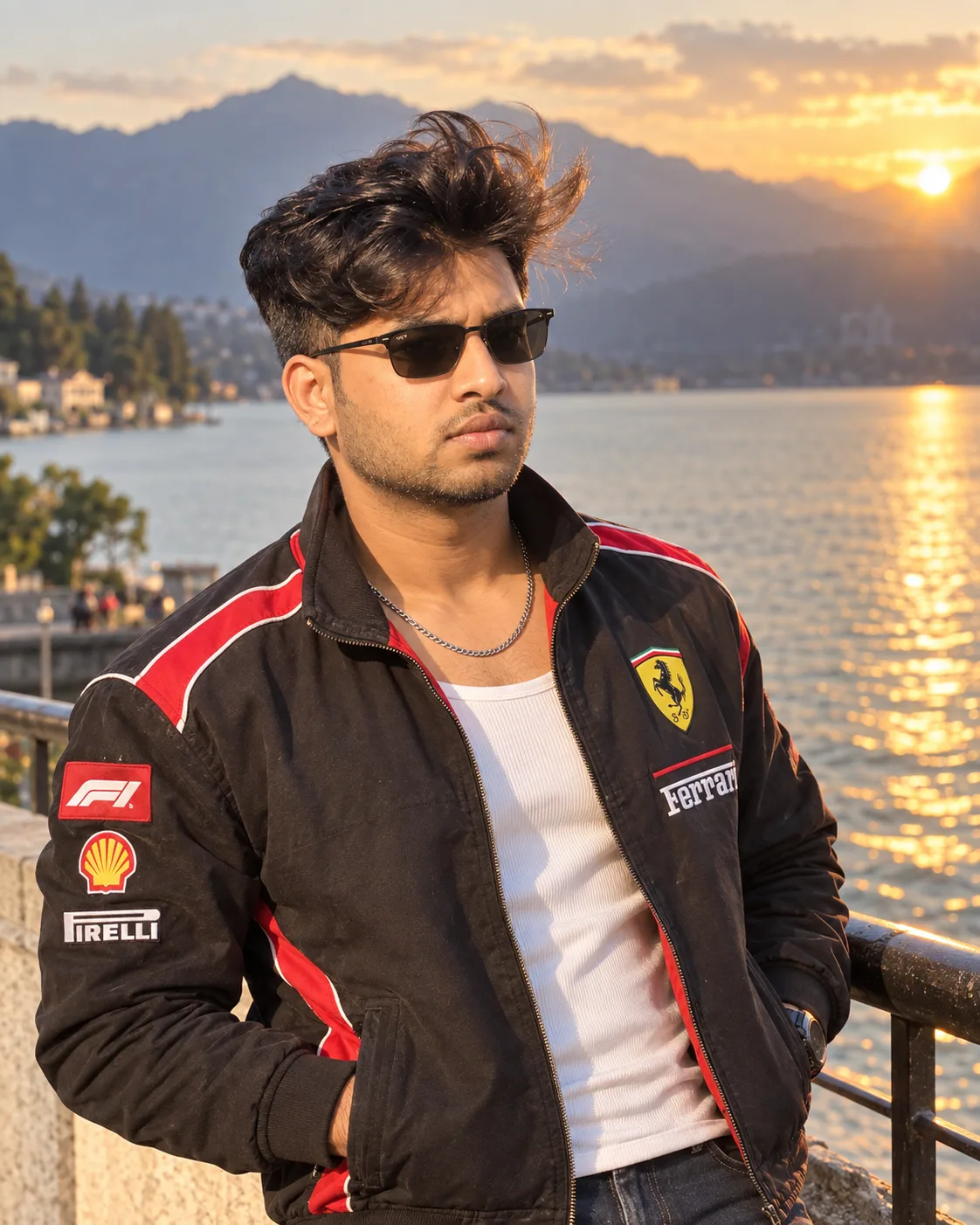 Golden Hour Waterfront Portrait