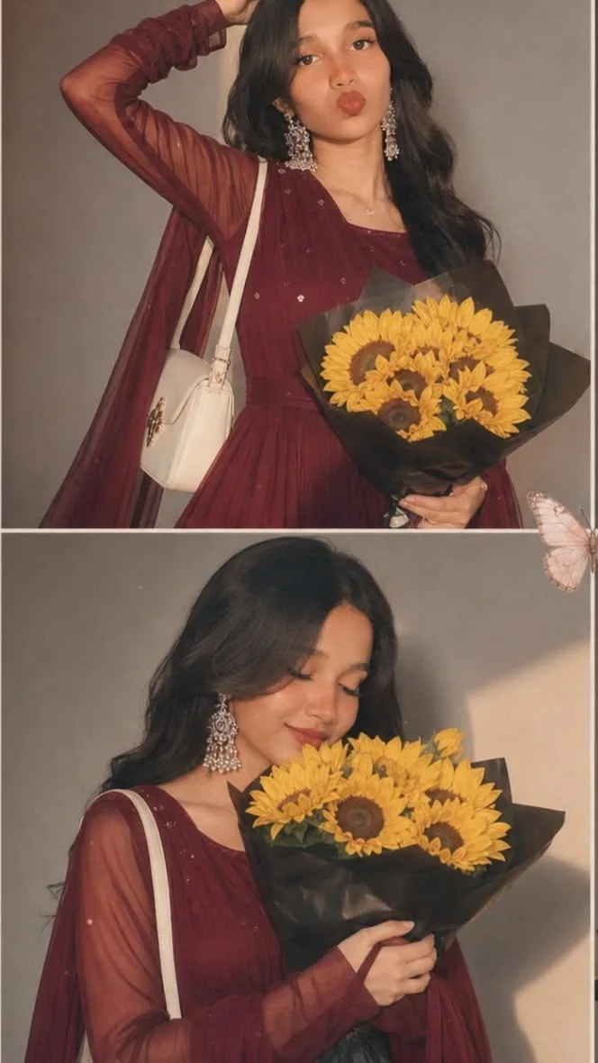 Maroon Sunflower Aesthetic 🌻❤️