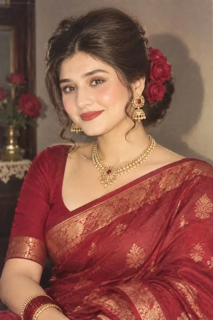 Elegant Maroon Silk Saree – Classic Indian Beauty