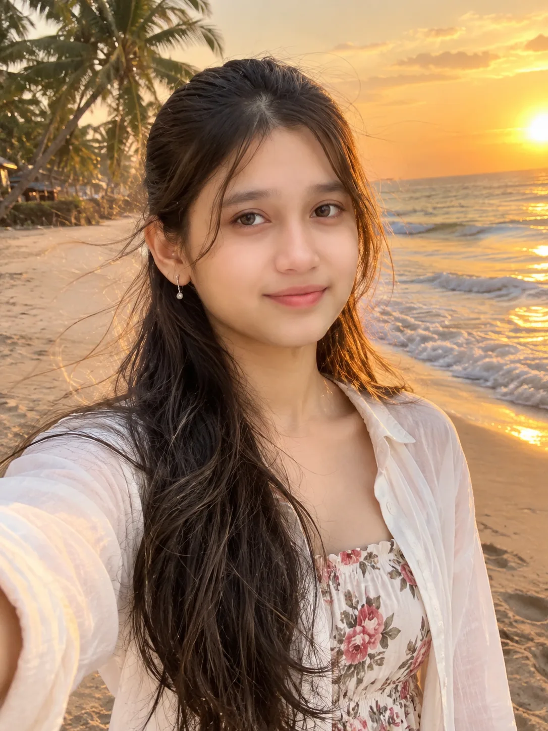 Golden Hour Beach Portrait – Soft Sunset Glow