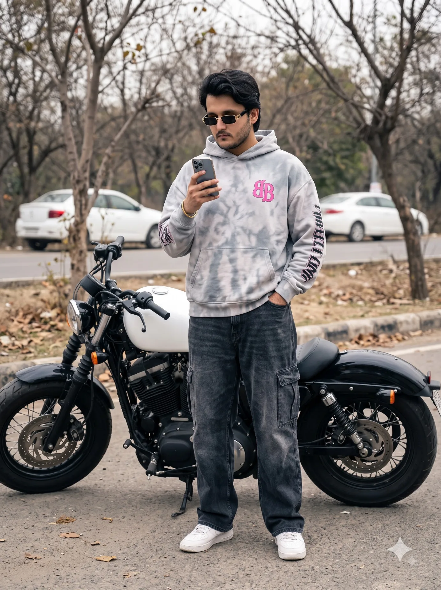Stylish Pose with Bike