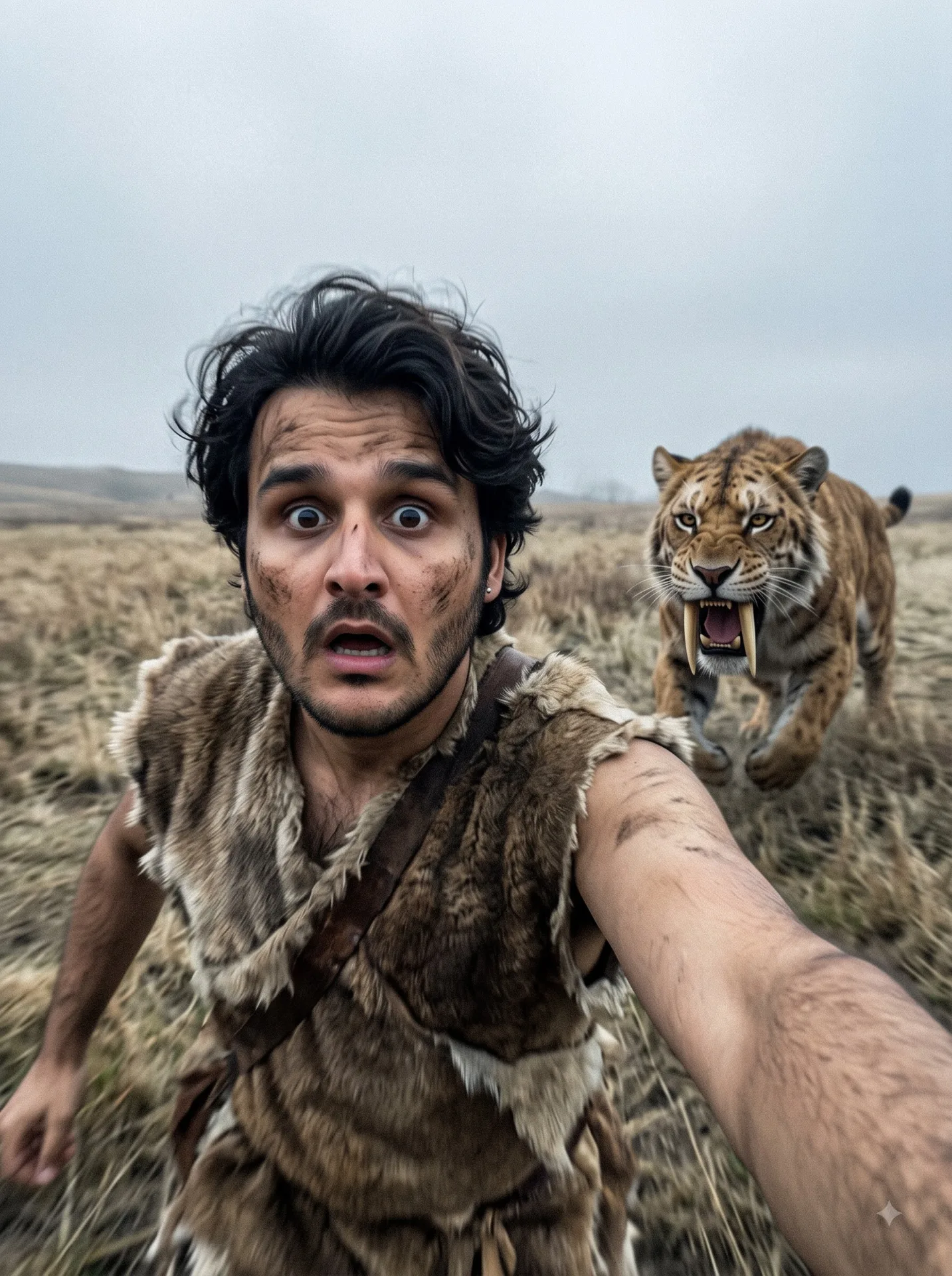 Ice age selfie image prompt
