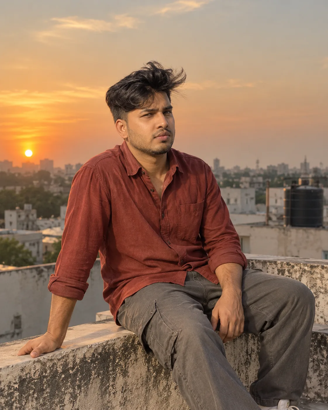 Rooftop Sunset Portrait