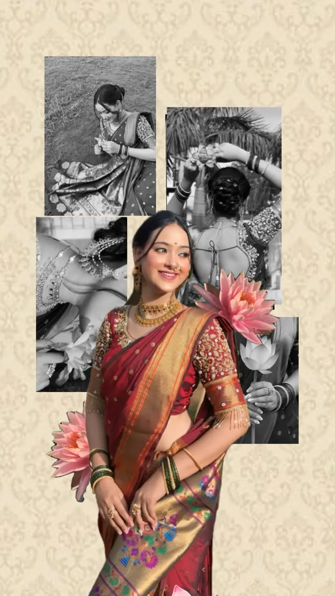 Traditional Indian Woman Aesthetic Collage