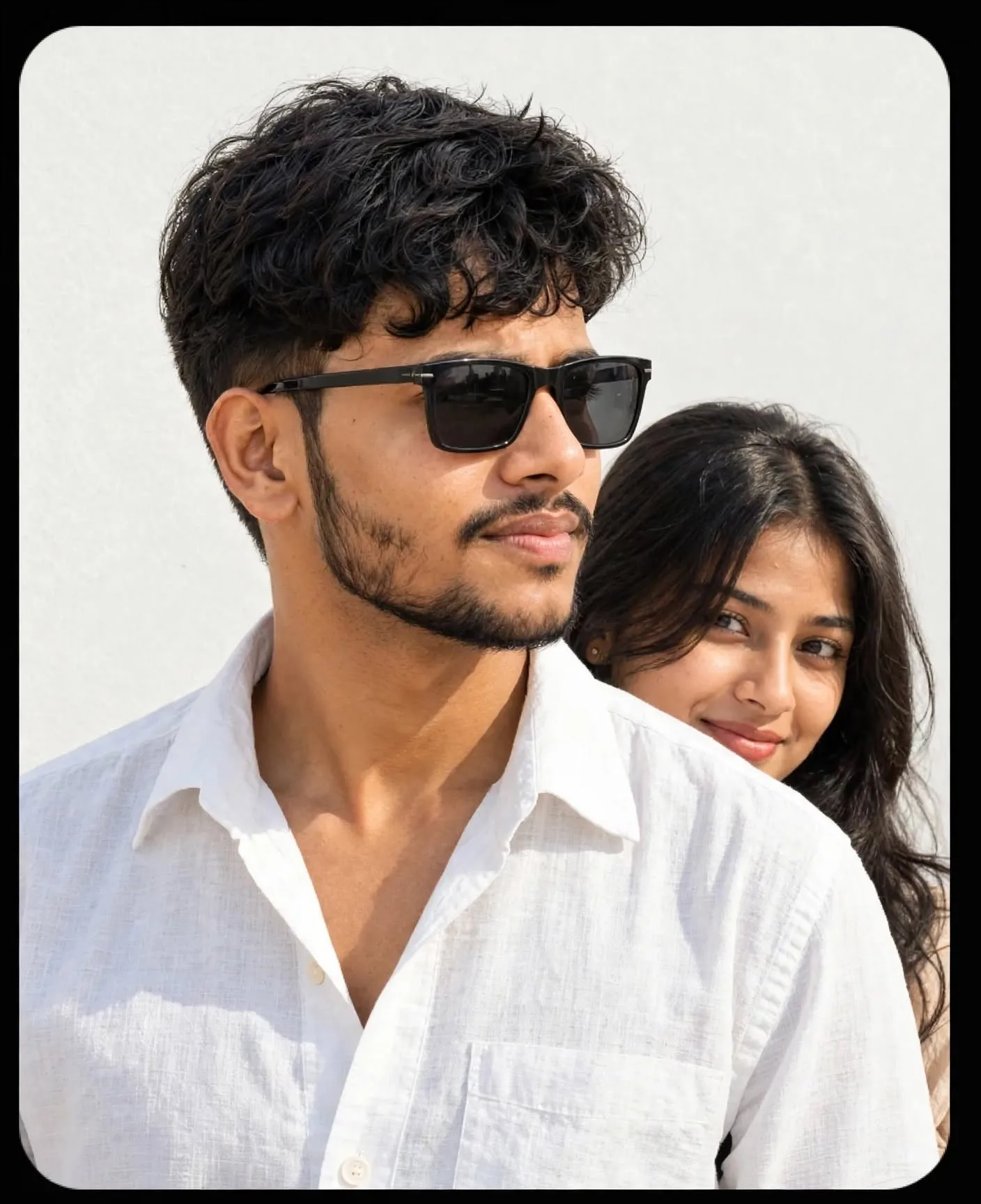 Sunny Couple Portrait - White Shirt Aesthetic