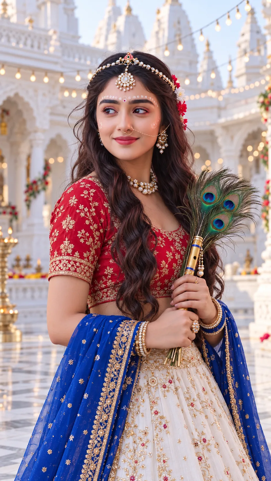 Radha Krishna Inspired Traditional Look