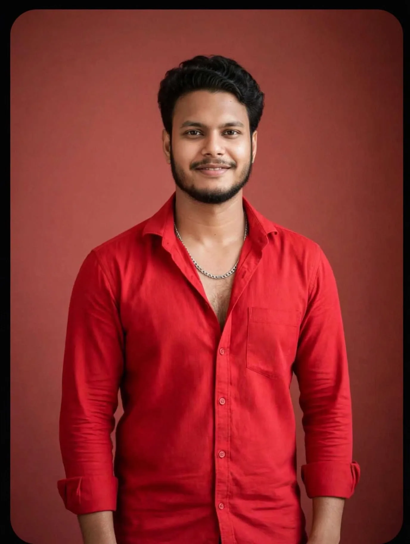 Cinematic Red Portrait in Fog - Studio Look