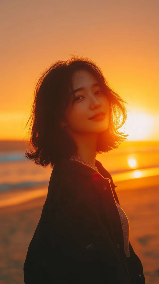 Golden Hour Beach Silhouette