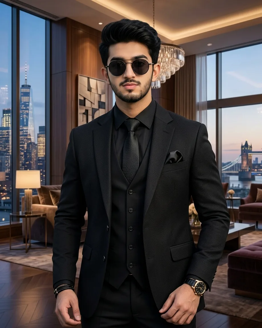 Luxurious Black suit  Portrait