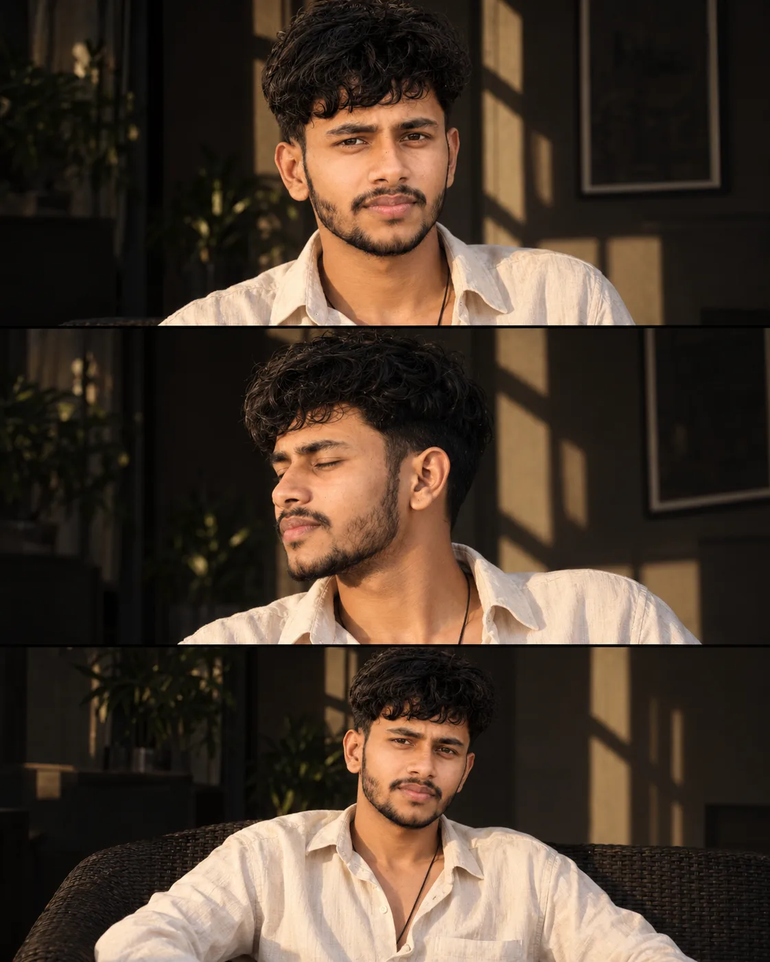 Golden Hour Portrait Triptych